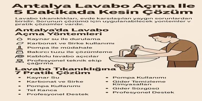 Antalya Lavabo Açma İle 5 Dakikada Kesin Çözüm