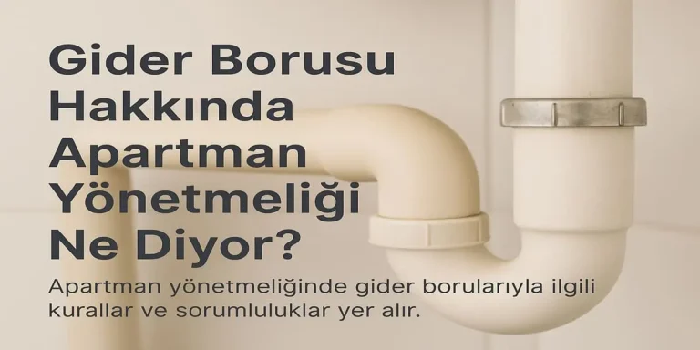 Gider Borusu Hakkında Apartman Yönetmeliği Ne Diyor?