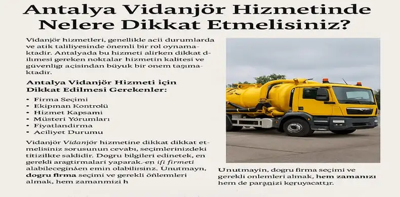 Vidanjör Ne Çeker Hangi Atıkları Tahliye Eder